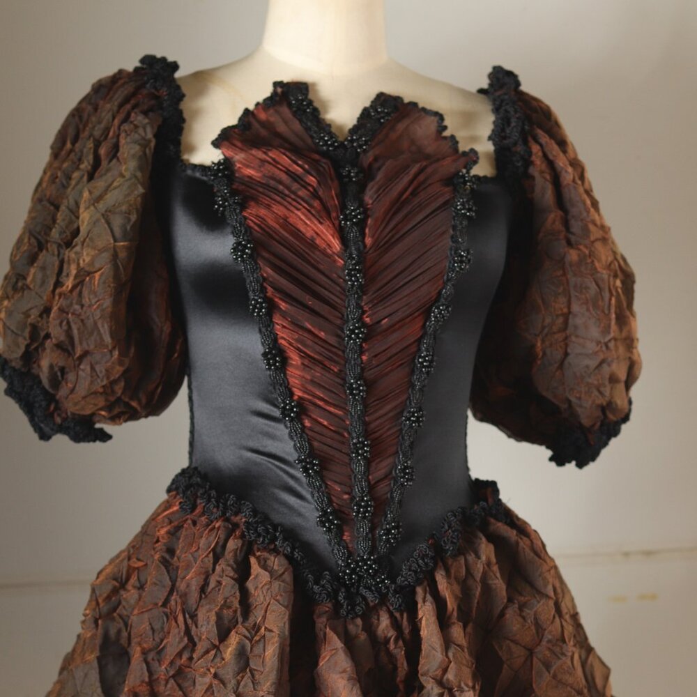 Stunning Black & Metallic Rust Evening Dress That Gives Fancy Wench Vibes